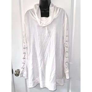 A&I very light baby pink drawstring cowl neck long sleeve